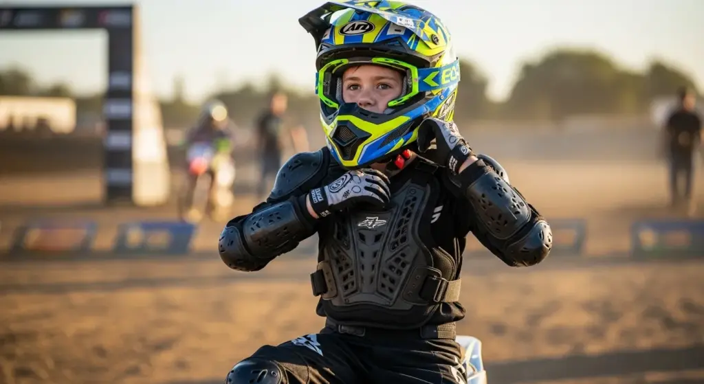 🏍️ How to Ride a Dirt Bike Like a Pro — Step-by-Step Beginner’s Guide (2025) 3 Beginner dirt bike rider putting on helmet and gear before training