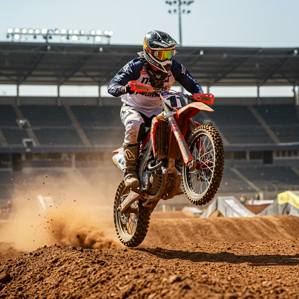 Enduro vs Motocross: Which Dirt Bike Is Right for You? 4 Motocross Bike Mid Jump on a Race Track