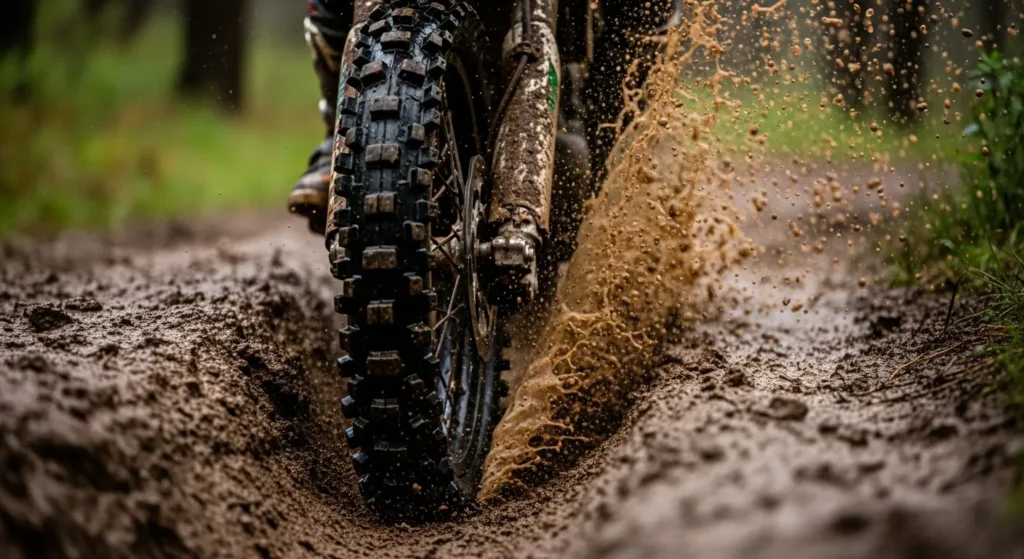 Action Shot of Wet Terrain Riding