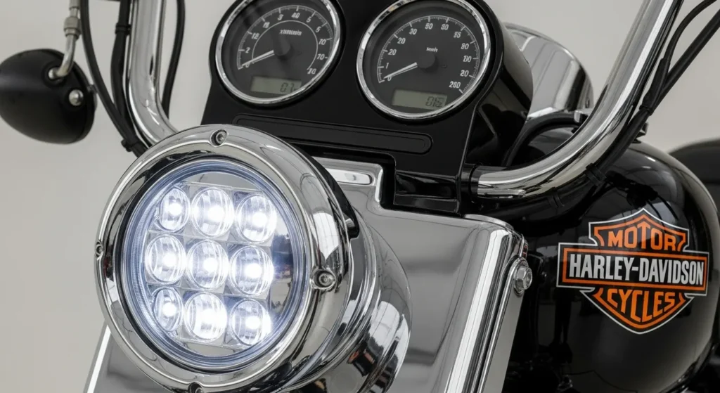 Affordable Harley-Davidson Sprint 2026 Set for U.S. Launch 2 Harley close-up of round LED headlamp