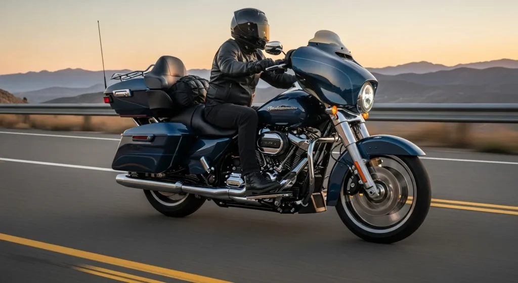 Harley Just Dropped the 2025 Street Glide Ultra — Here’s Why Riders Are Talking 3 2025 Street Glide Ultra on highway demonstrating power and long-distance touring capability.