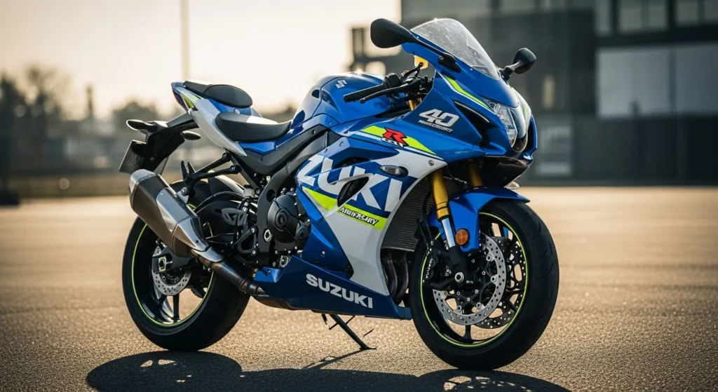 2026 Suzuki GSX-R 40th Anniversary: What’s New & Why It Matters 3 2026 Suzuki GSX-R 40th Anniversary Edition in anniversary colors at official launch