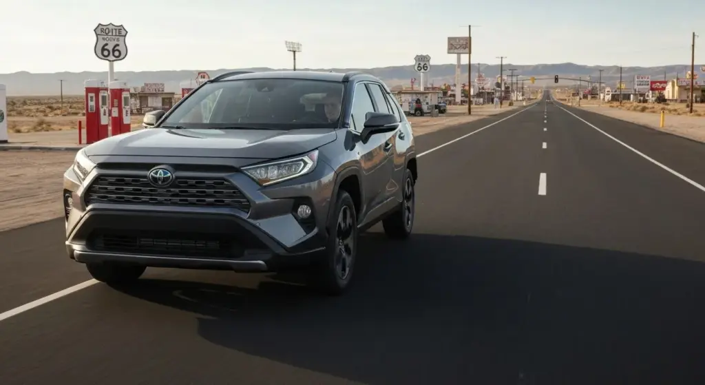 Forget the Old Murano — 2025 Model Is a Totally Different SUV for U.S. Drivers 2 2026 Toyota RAV4 Woodland Edition SUV on Route 66 highlighting hybrid adventure lifestyle.