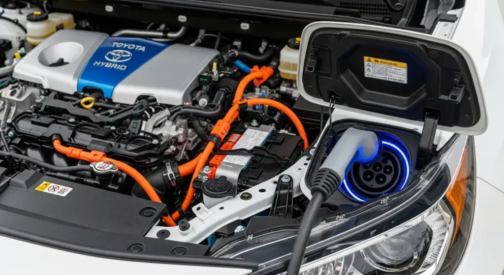 Why the All-New 2026 RAV4 Is Toyota’s Boldest SUV Yet 3 Charging port and hybrid system of the 2026 Toyota RAV4 Plugin Hybrid