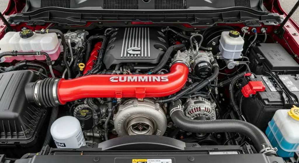 Dodge Just Dropped the 2026 RAM 2500, and Truck Fans Are Losing It 4 Close-up view of the 6.7L Cummins diesel engine inside the 2026 RAM 2500