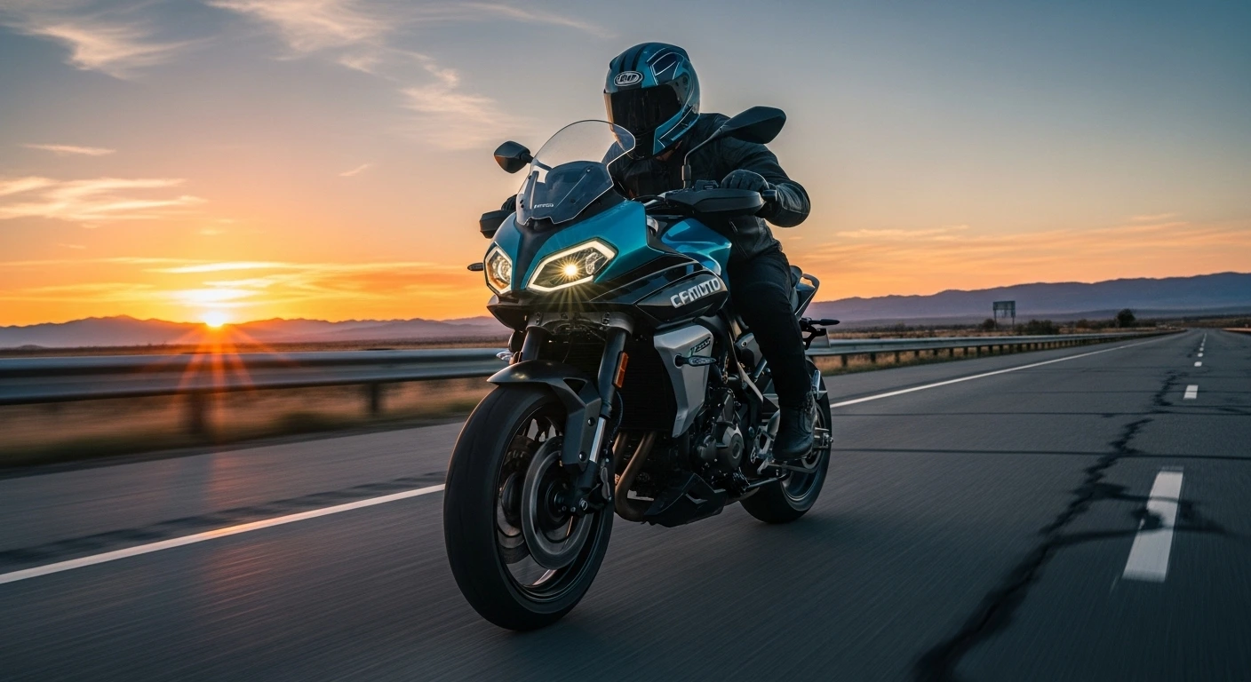 Close-up view of the CFMoto 675NK’s inline-triple engine showcasing advanced engineering