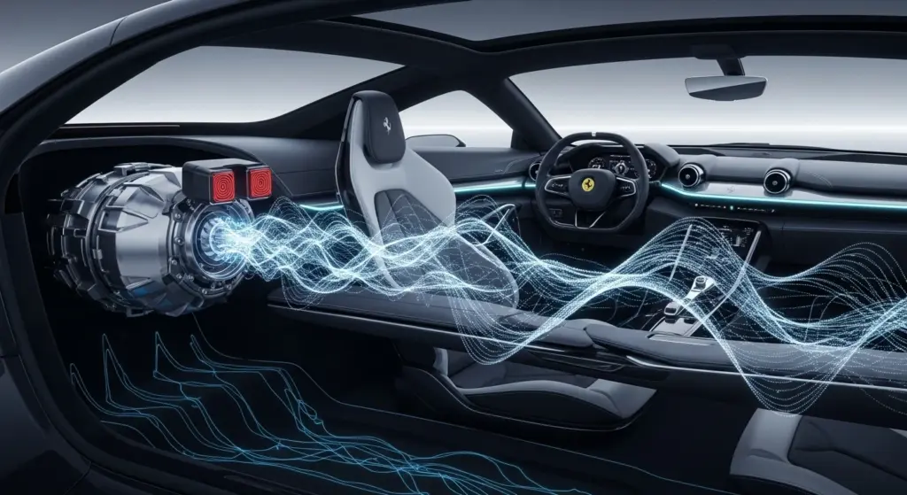 Ferrari Elettrica’s sound system amplifies real drivetrain vibrations for authentic emotion.