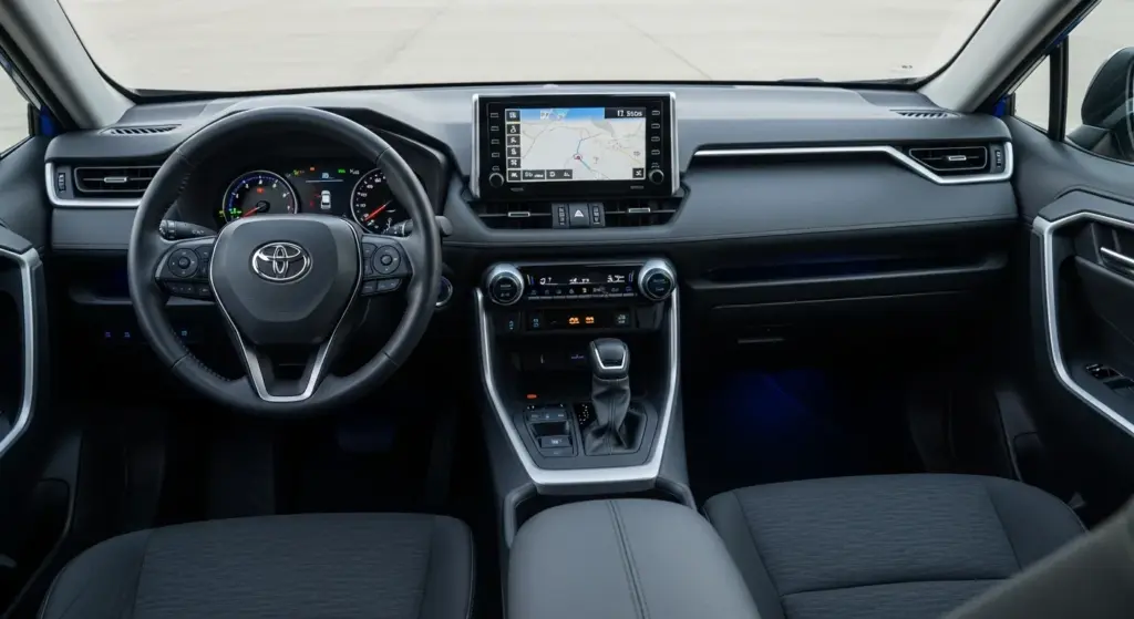 2026 Toyota RAV4 Goes Fully Electrified — Hybrid Power, Fast Charging, and a Bold New Look 3 Interior of 2026 Toyota RAV4 featuring new digital displays and Arene software interface..278Z